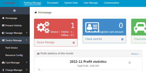 Card Parking Ticketing TCP300 Software